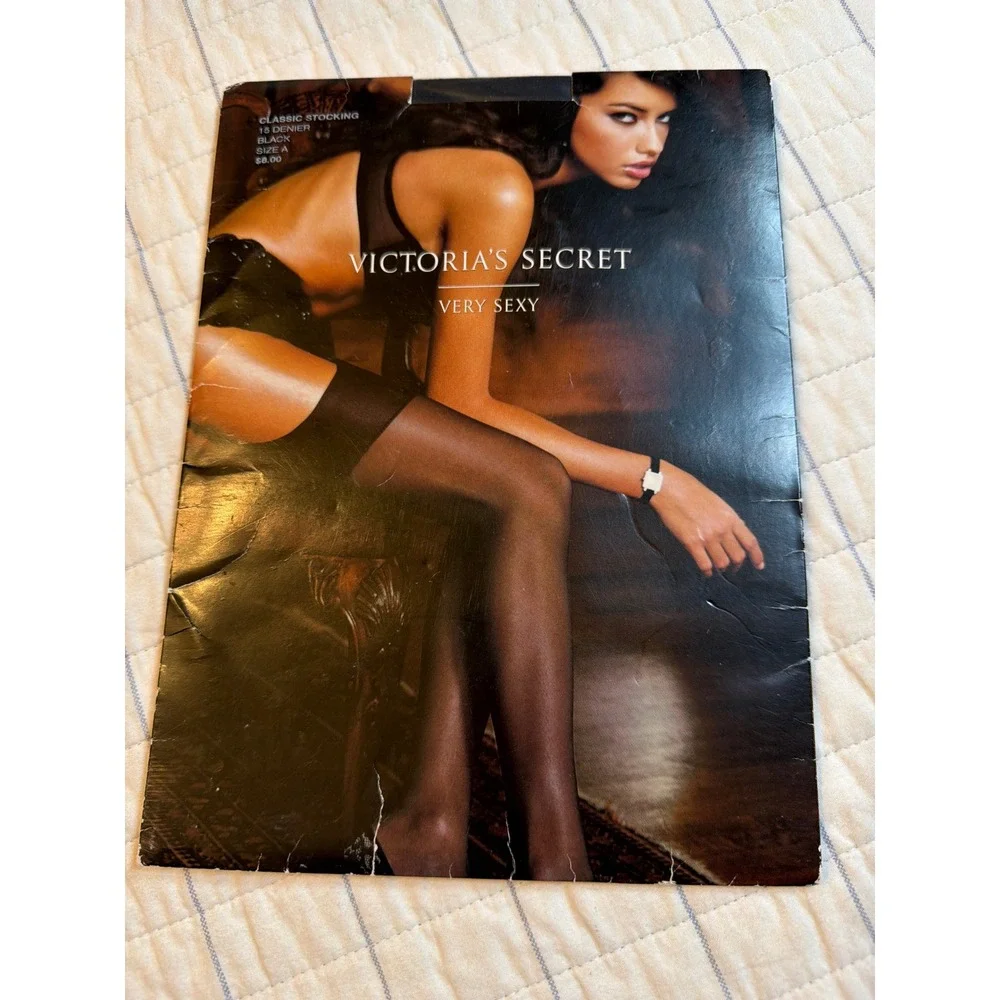 Victorias Secret Very Sexy Classic Stocking 15 Denier Black Size A Sheer Toe NIP